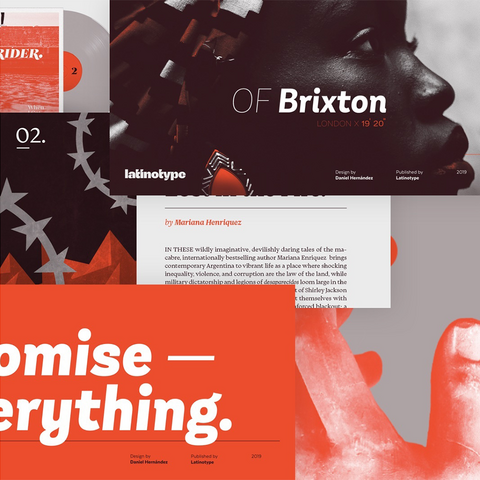 Fonts by Latinotype.