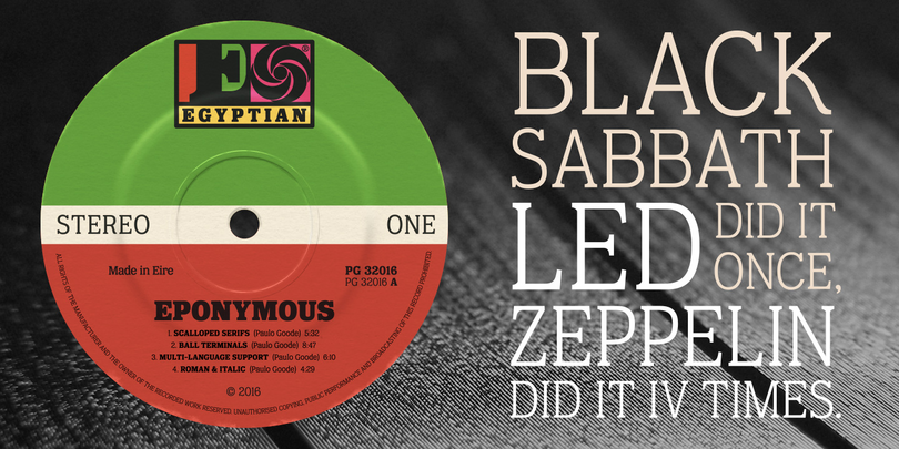 Eponymous font family from Paulo Goode